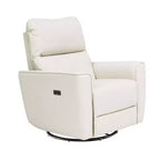 Swivel Rocking Recliner Chair, Manual Recliner Glider with Lumbar Support & Faux Leather Upholstery, Comfortable Rocker Recliner