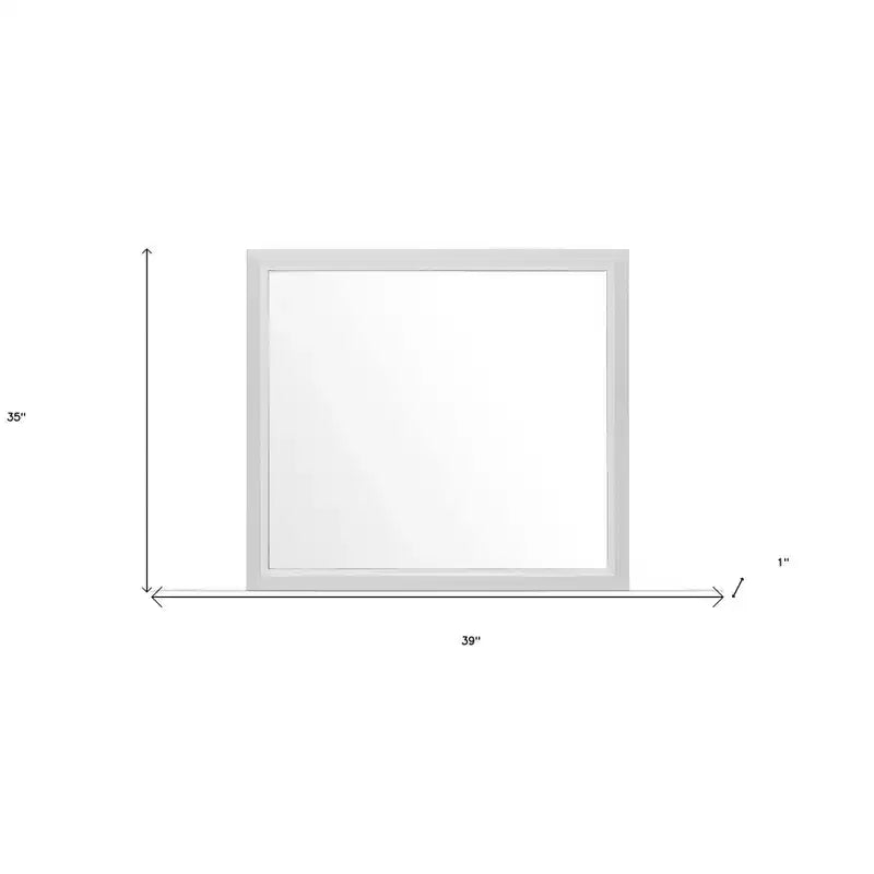 HomeRoots 35 White Framed Dresser Mirror