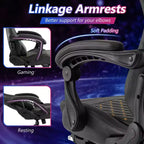 Costway Gaming Chair with Footrest Ergonomic Video Game Computer Chair with Headrest