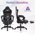 Costway Gaming Chair with Footrest Ergonomic Video Game Computer Chair with Headrest