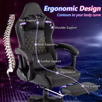 Costway Gaming Chair with Footrest Ergonomic Video Game Computer Chair with Headrest