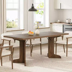 71 Dining Table for 6 to 8 People, Modern Dinner Table with Unique Wooden Legs, No Chairs