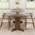 71 Dining Table for 6 to 8 People, Modern Dinner Table with Unique Wooden Legs, No Chairs