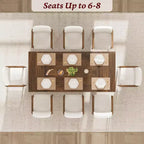 71 Dining Table for 6 to 8 People, Modern Dinner Table with Unique Wooden Legs, No Chairs