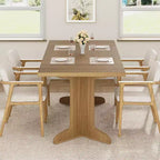 71 Dining Table for 6 to 8 People, Modern Dinner Table with Unique Wooden Legs, No Chairs