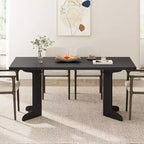 71 Dining Table for 6 to 8 People, Modern Dinner Table with Unique Wooden Legs, No Chairs