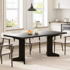 71 Dining Table for 6 to 8 People, Modern Dinner Table with Unique Wooden Legs, No Chairs