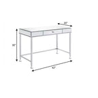 HomeRoots 42 Clear and Silver Mirrored Writing Desk