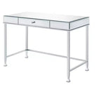 HomeRoots 42 Clear and Silver Mirrored Writing Desk