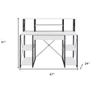 HomeRoots 47 White and Black Computer Desk