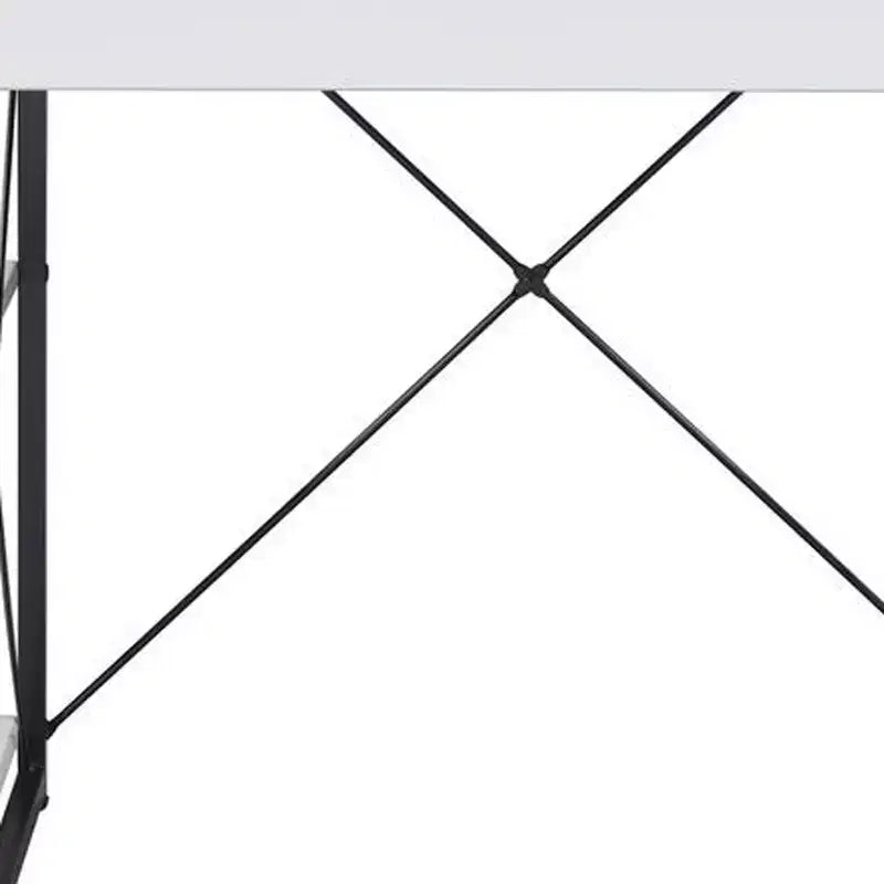 HomeRoots 47 White and Black Computer Desk