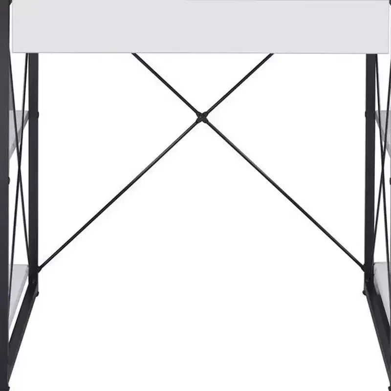 HomeRoots 47 White and Black Computer Desk