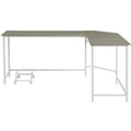 HomeRoots 66 Gray and White L Shape Computer Desk
