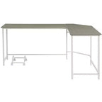 HomeRoots 66 Gray and White L Shape Computer Desk