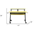 HomeRoots 47 Yellow and Black Computer Desk