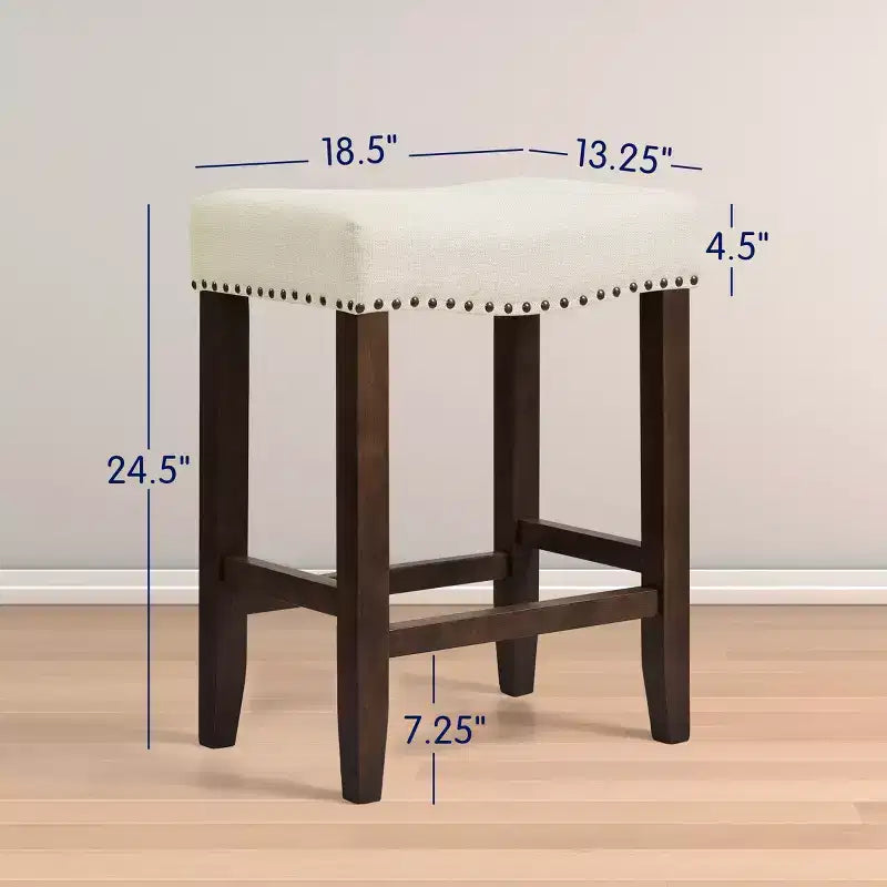 Subrtex 24 Backless Bar Stools Modern Counter Stool Chairs Wooden Kitchen Island Stools