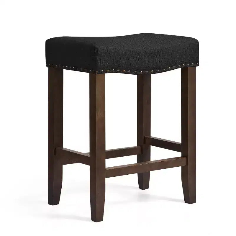 Subrtex 24 Backless Bar Stools Modern Counter Stool Chairs Wooden Kitchen Island Stools