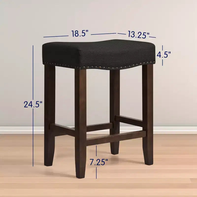 Subrtex 24 Backless Bar Stools Modern Counter Stool Chairs Wooden Kitchen Island Stools