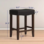 Subrtex 24 Backless Bar Stools Modern Counter Stool Chairs Wooden Kitchen Island Stools