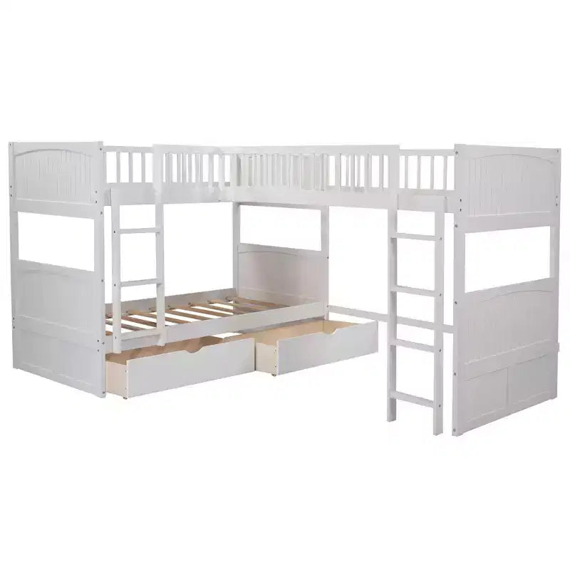 Okak Triple Sleeper Twin Loft Bed with Storage,Space-Saving Bunk Beds with 2 Drawers & Play Area Underneath,High Loft Beds for Kids,Teens