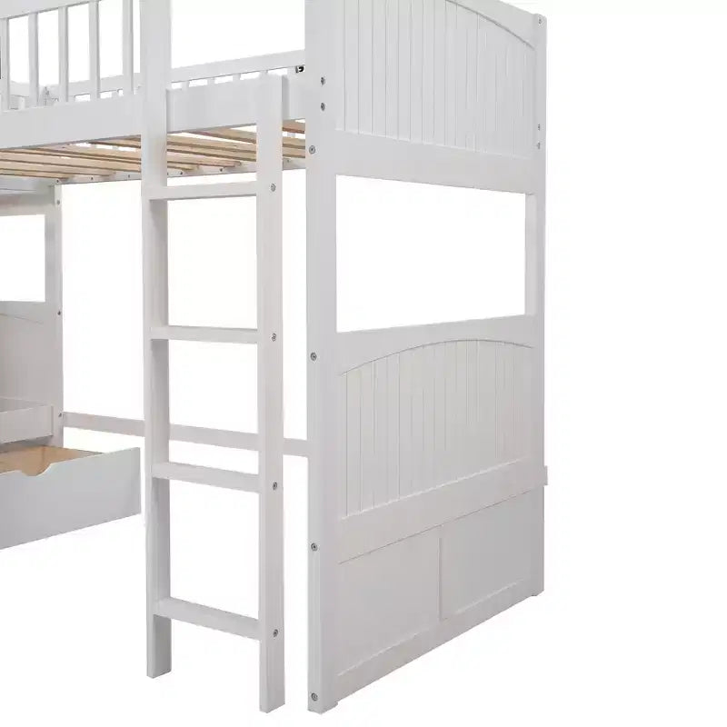 Okak Triple Sleeper Twin Loft Bed with Storage,Space-Saving Bunk Beds with 2 Drawers & Play Area Underneath,High Loft Beds for Kids,Teens