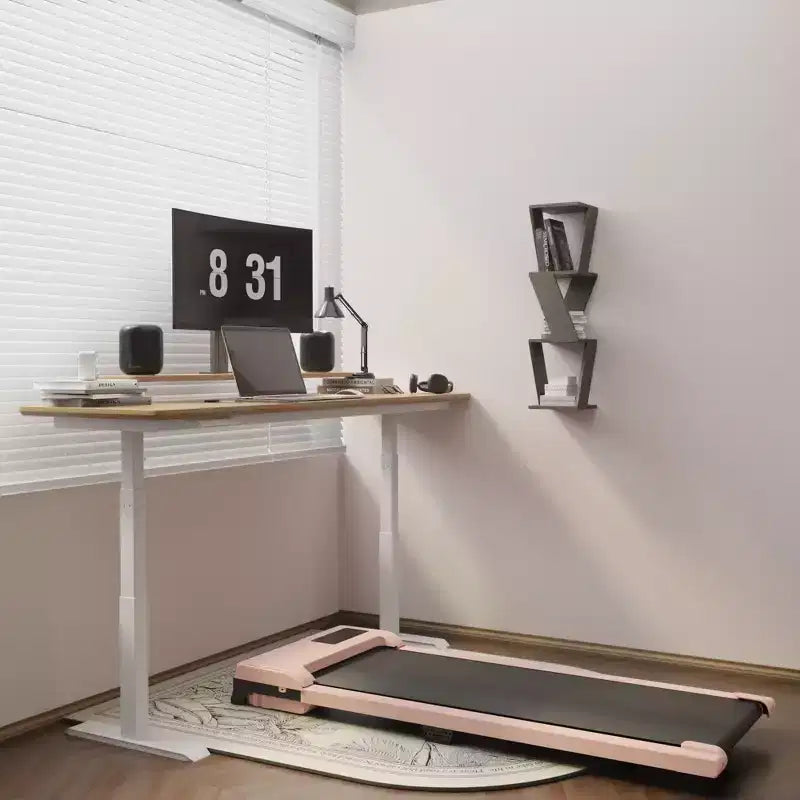 NAYSAYE Tapis Roulant Compatto, Ampia Area di Corsa, Capacità di Carico 100 kg per Allenamenti a Casa o in Ufficio, Rosa, 47.64*19.09*4.92