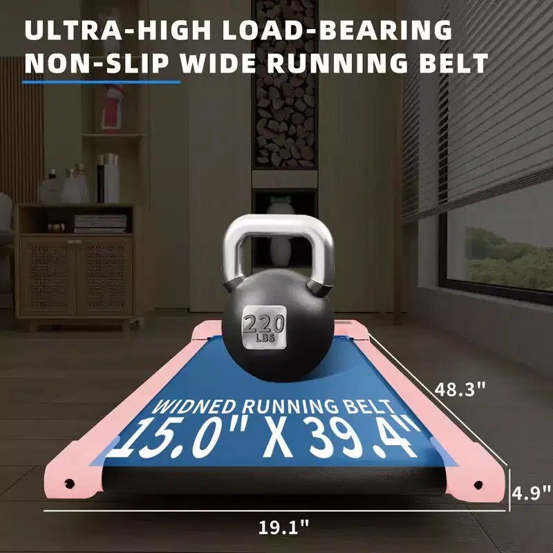 NAYSAYE Tapis Roulant Compatto, Ampia Area di Corsa, Capacità di Carico 100 kg per Allenamenti a Casa o in Ufficio, Rosa, 47.64*19.09*4.92