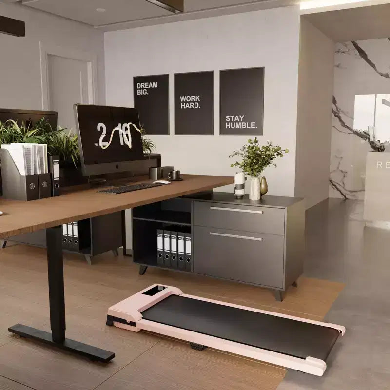 NAYSAYE Tapis Roulant Compatto, Ampia Area di Corsa, Capacità di Carico 100 kg per Allenamenti a Casa o in Ufficio, Rosa, 47.64*19.09*4.92