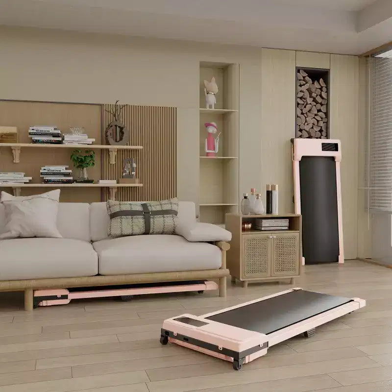 NAYSAYE Tapis Roulant Compatto, Ampia Area di Corsa, Capacità di Carico 100 kg per Allenamenti a Casa o in Ufficio, Rosa, 47.64*19.09*4.92