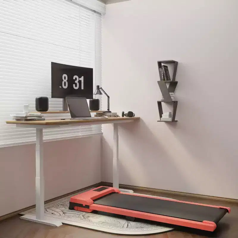 NAYSAYE Tapis Roulant Compatto, Ampia Superficie di Corsa, Capacità di Carico 100 kg per Allenamenti a Casa o in Ufficio, Rosso, 47.64*19.09*4.92