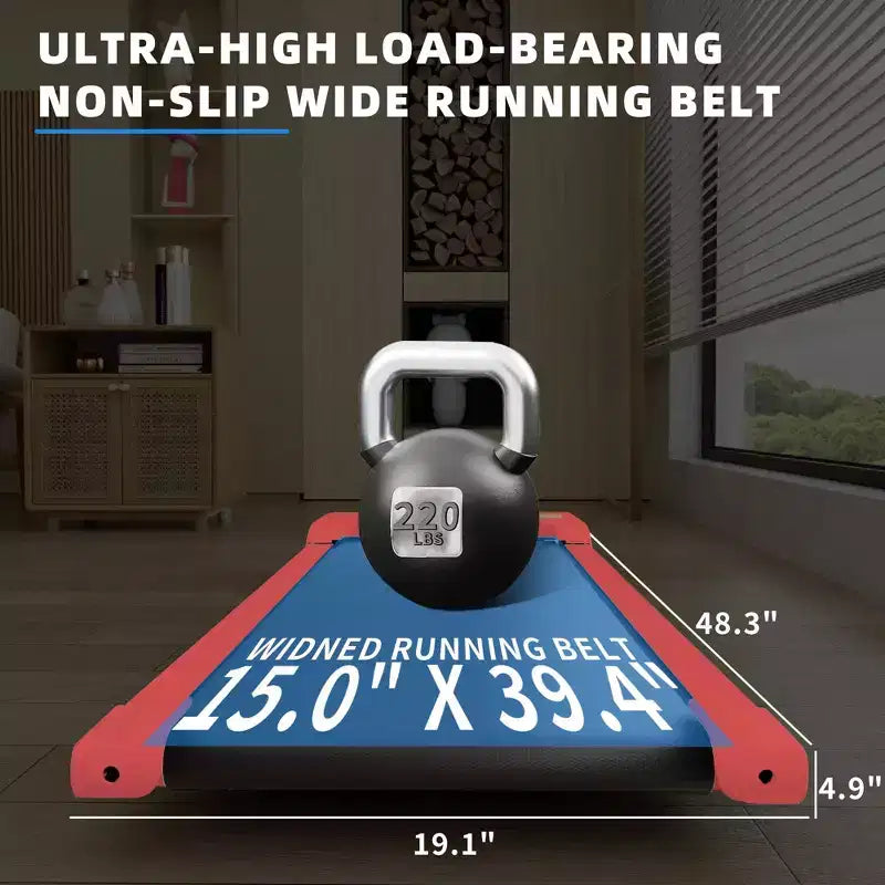 NAYSAYE Tapis Roulant Compatto, Ampia Superficie di Corsa, Capacità di Carico 100 kg per Allenamenti a Casa o in Ufficio, Rosso, 47.64*19.09*4.92