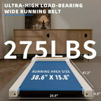 NAYSAYE Treadmill with Compact Design Supports 275lbs Capacity for Home Office Fitness, White, 47.2*20.9*4.9