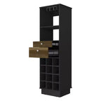 HomeRoots 18 Black Bar Cabinet With Two Drawers