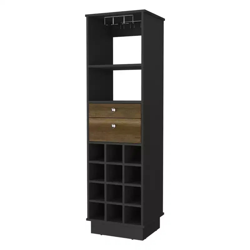 HomeRoots 18 Black Bar Cabinet With Two Drawers