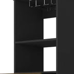 HomeRoots 18 Black Bar Cabinet With Two Drawers
