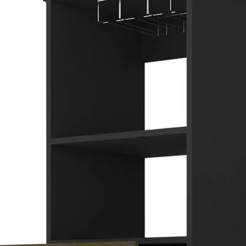 HomeRoots 18 Black Bar Cabinet With Two Drawers