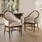 Christopher Knight Home James Mid-Century Modern Twill Upholstered Dining Char with Curved Backrest (Set of 2)