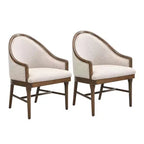 Christopher Knight Home James Mid-Century Modern Twill Upholstered Dining Char with Curved Backrest (Set of 2)