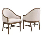 Christopher Knight Home James Mid-Century Modern Twill Upholstered Dining Char with Curved Backrest (Set of 2)