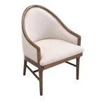 Christopher Knight Home James Mid-Century Modern Twill Upholstered Dining Char with Curved Backrest (Set of 2)