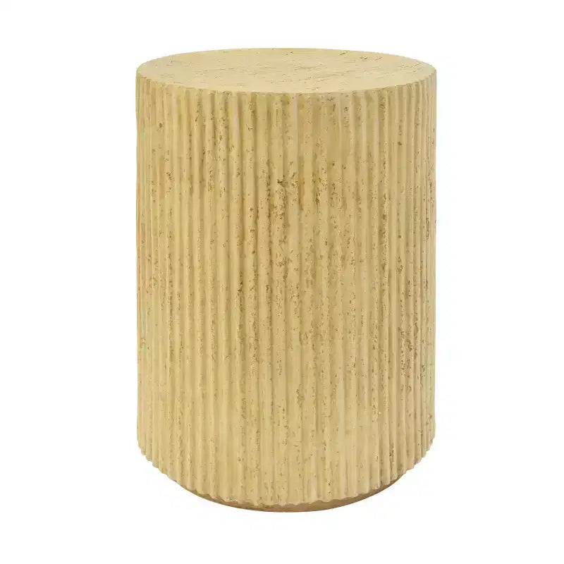 MGO Cylindrical Side Table, Wood-like texture, Antique brown Color