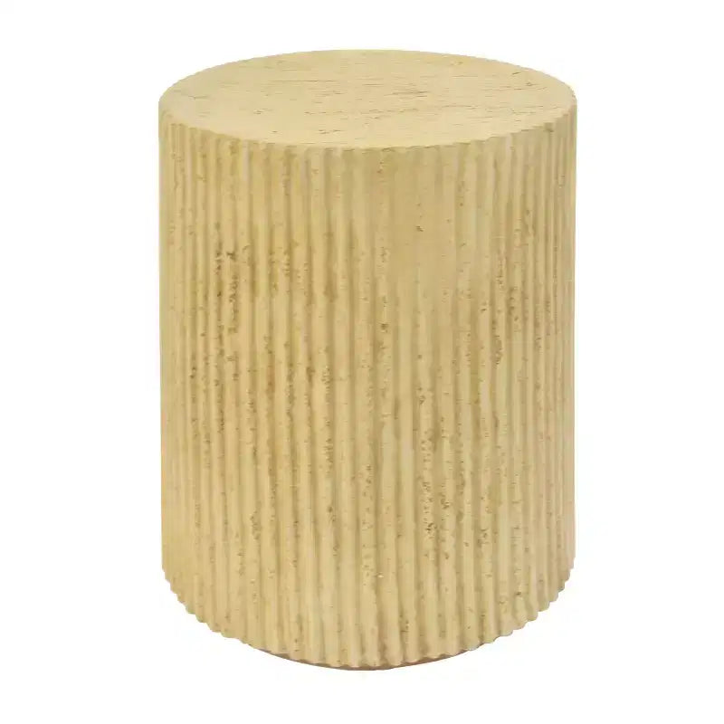 MGO Cylindrical Side Table, Wood-like texture, Antique brown Color