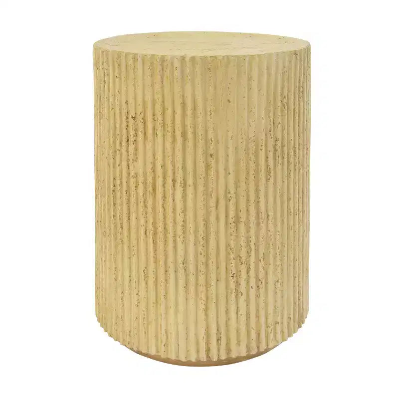 MGO Cylindrical Side Table, Wood-like texture, Antique brown Color