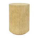 MGO Cylindrical Side Table, Wood-like texture, Antique brown Color