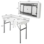 Karl Home Tavolo pieghevole da 4 piedi per feste, refrigeratore per ghiaccio con gonna abbinata rimovibile e tubo di scarico