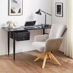 Art Leon Fabric Upholstered Swivel Home Office Desk Chair