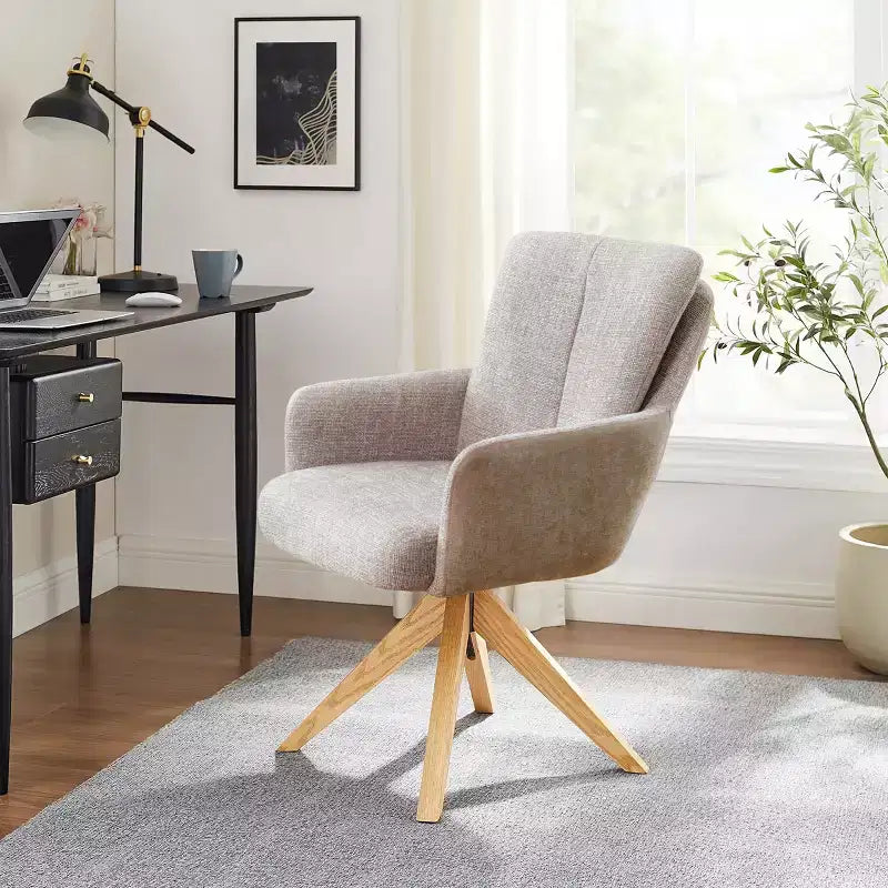 Art Leon Fabric Upholstered Swivel Home Office Desk Chair