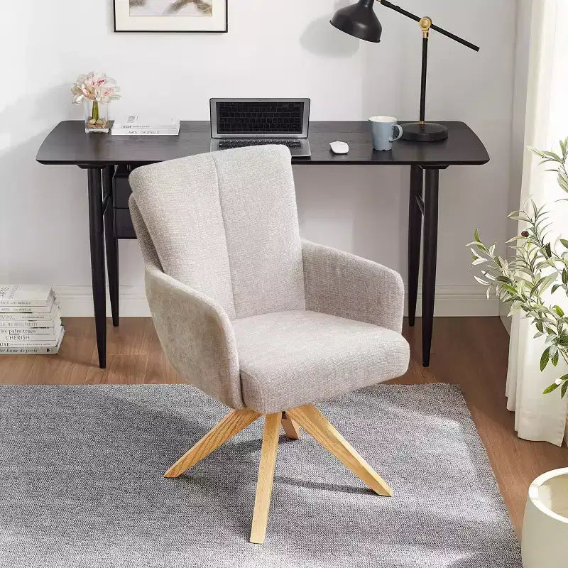 Art Leon Fabric Upholstered Swivel Home Office Desk Chair