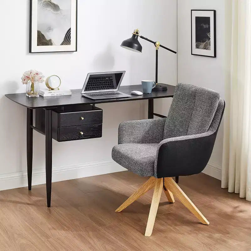 Art Leon Fabric Upholstered Swivel Home Office Desk Chair