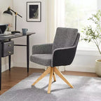Art Leon Fabric Upholstered Swivel Home Office Desk Chair